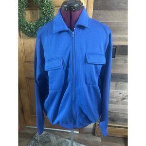 Haband Casual Joe Blue Jacket Zip Close w/ Pockets Large